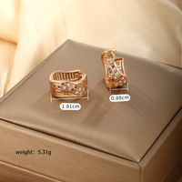 1 Pair Xuping Simple Style Solid Color Plating Inlay Copper Alloy Artificial Diamond 18k Gold Plated Earrings main image 9