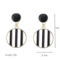 1 Pair Commute Round Stripe Enamel Plating Alloy 18k Gold Plated Drop Earrings main image 2