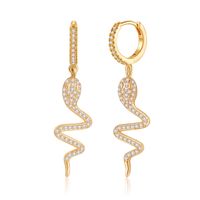 1 Pair Casual Elegant Heart Shape Asymmetrical Plating Inlay Copper Zircon 14k Gold Plated Drop Earrings sku image 1