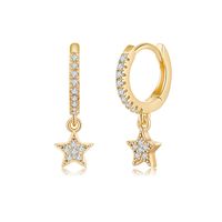1 Pair Casual Elegant Heart Shape Asymmetrical Plating Inlay Copper Zircon 14k Gold Plated Drop Earrings sku image 3