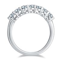 Elegant Hochzeit Klassischer Stil Einfarbig Sterling Silber Überzug Inlay Moissanit Überzogen Mit Rhodium Ringe main image 6