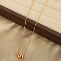 Lässig Einfacher Stil Brief Titan Stahl Überzug 18 Karat Vergoldet Halskette Mit Anhänger main image 8