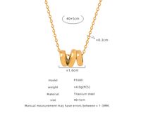 Lässig Einfacher Stil Brief Titan Stahl Überzug 18 Karat Vergoldet Halskette Mit Anhänger main image 2