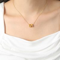 Casual Simple Style Letter Titanium Steel Plating 18k Gold Plated Pendant Necklace sku image 1