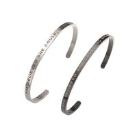 Elegant C Shape Letter Stainless Steel Plating Cuff Bracelets main image 2