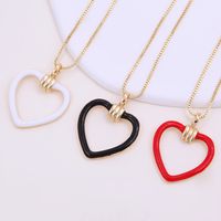 Romantic Simple Style Classic Style Heart Shape Copper 18k Gold Plated Pendant Necklace In Bulk sku image 4
