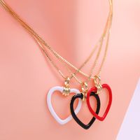 Romantic Simple Style Classic Style Heart Shape Copper 18k Gold Plated Pendant Necklace In Bulk main image 3