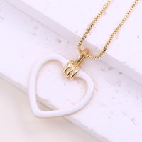 Romantic Simple Style Classic Style Heart Shape Copper 18k Gold Plated Pendant Necklace In Bulk sku image 1