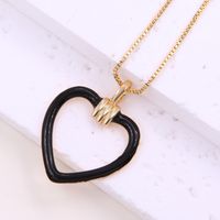 Romantic Simple Style Classic Style Heart Shape Copper 18k Gold Plated Pendant Necklace In Bulk sku image 3
