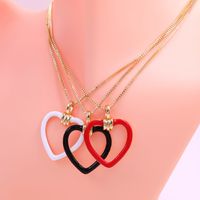 Romantic Simple Style Classic Style Heart Shape Copper 18k Gold Plated Pendant Necklace In Bulk main image 4