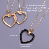 Romantic Simple Style Classic Style Heart Shape Copper 18k Gold Plated Pendant Necklace In Bulk main image 2