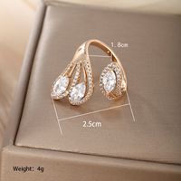 Vintage Style Exaggerated Xuping Solid Color Alloy Plating Inlay Artificial Gemstones 18k Gold Plated Women's Open Rings sku image 3