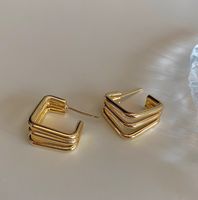 1 Pair Simple Style Classic Style Solid Color Plating Titanium Steel 18k Gold Plated Ear Studs main image 1
