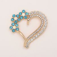 Sweet Heart Shape Metal Plating Inlay Artificial Diamond Jewelry Accessories main image 5