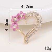 Sweet Heart Shape Metal Plating Inlay Artificial Diamond Jewelry Accessories sku image 1