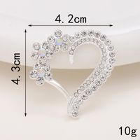 Sweet Heart Shape Metal Plating Inlay Artificial Diamond Jewelry Accessories sku image 4
