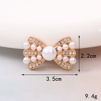 Sucré Noeud D'arc Métal Placage Incruster Perles Artificielles Diamant Artificiel Bijoux Accessoires main image 3