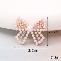 Sucré Noeud D'arc Métal Placage Incruster Perles Artificielles Diamant Artificiel Bijoux Accessoires sku image 11