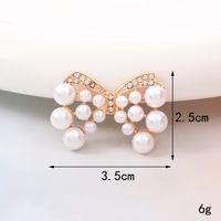 Sucré Noeud D'arc Métal Placage Incruster Perles Artificielles Diamant Artificiel Bijoux Accessoires sku image 10
