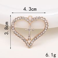 Sweet Heart Shape Metal Plating Inlay Artificial Diamond Jewelry Accessories sku image 6