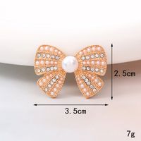 Sucré Noeud D'arc Métal Placage Incruster Perles Artificielles Diamant Artificiel Bijoux Accessoires sku image 12