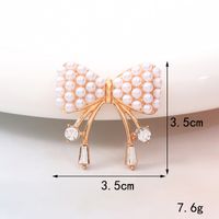 Sucré Noeud D'arc Métal Placage Incruster Perles Artificielles Diamant Artificiel Bijoux Accessoires sku image 14