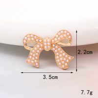 Sweet Bow Knot Metal Plating Inlay Artificial Pearls Artificial Diamond Jewelry Accessories sku image 8