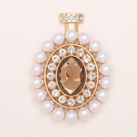 Basic Perfume Bottle Metal Plating Inlay Artificial Gemstones Artificial Pearls Jewelry Accessories main image 5