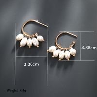 1 Pair Elegant Xuping Color Block Plating Inlay Alloy Artificial Pearls 18k Gold Plated Drop Earrings main image 2