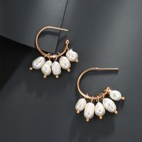 1 Pair Elegant Xuping Color Block Plating Inlay Alloy Artificial Pearls 18k Gold Plated Drop Earrings main image 5