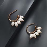 1 Pair Elegant Xuping Color Block Plating Inlay Alloy Artificial Pearls 18k Gold Plated Drop Earrings main image 3