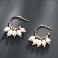 1 Pair Elegant Xuping Color Block Plating Inlay Alloy Artificial Pearls 18k Gold Plated Drop Earrings main image 4