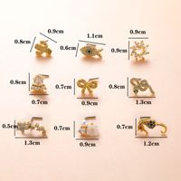 Classic Style Hippocampus Bow Knot Stainless Steel Copper Polishing Plating Inlay Zircon 18k Gold Plated Nose Studs main image 6