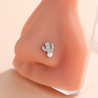 Classic Style Hippocampus Bow Knot Stainless Steel Copper Polishing Plating Inlay Zircon 18k Gold Plated Nose Studs sku image 12