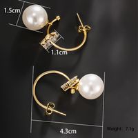 1 Pair Xuping Simple Style Commute Star Plating Inlay Alloy Artificial Gemstones Artificial Pearls 14k Gold Plated Drop Earrings main image 2
