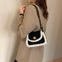 Women's Pu Leather Suede Solid Color Basic Classic Style Sewing Thread Square Flip Cover Fashion Backpack main image 6