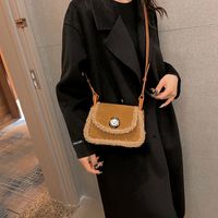 Women's Pu Leather Suede Solid Color Basic Classic Style Sewing Thread Square Flip Cover Fashion Backpack main image 7