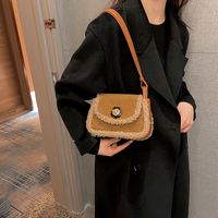 Women's Pu Leather Suede Solid Color Basic Classic Style Sewing Thread Square Flip Cover Fashion Backpack main image 9