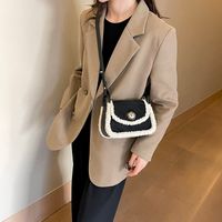 Women's Pu Leather Suede Solid Color Basic Classic Style Sewing Thread Square Flip Cover Fashion Backpack sku image 1