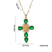Simple Style Star Heart Shape Stainless Steel Plating Inlay Zircon 18k Gold Plated Pendant Necklace sku image 3