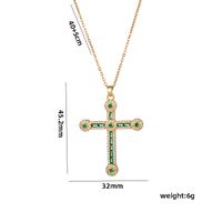 Streetwear Cross Stainless Steel Plating Inlay Zircon 18k Gold Plated Pendant Necklace sku image 4