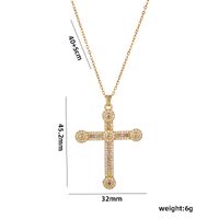 Streetwear Cross Stainless Steel Plating Inlay Zircon 18k Gold Plated Pendant Necklace sku image 2