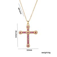 Streetwear Cross Stainless Steel Plating Inlay Zircon 18k Gold Plated Pendant Necklace sku image 3