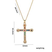 Streetwear Cross Stainless Steel Plating Inlay Zircon 18k Gold Plated Pendant Necklace sku image 1