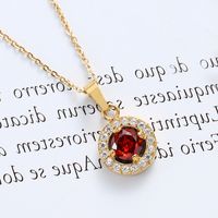 Classic Style Water Droplets Stainless Steel Plating Inlay Zircon Gold Plated Pendant Necklace main image 4