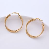 1 Pair Simple Style Solid Color Plating 304 Stainless Steel 18K Gold Plated Earrings main image 3