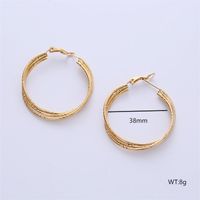 1 Pair Simple Style Solid Color Plating 304 Stainless Steel 18K Gold Plated Earrings main image 2
