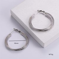 1 Pair Simple Style Solid Color Plating 304 Stainless Steel 18K Gold Plated Earrings sku image 1