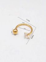 1 Piece Simple Style Square Inlay Stainless Steel Zircon Ear Cuffs main image 3