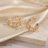 1 Pair Modern Style Cool Style C Shape Plating Inlay Copper Zircon 18k Gold Plated Ear Studs sku image 2